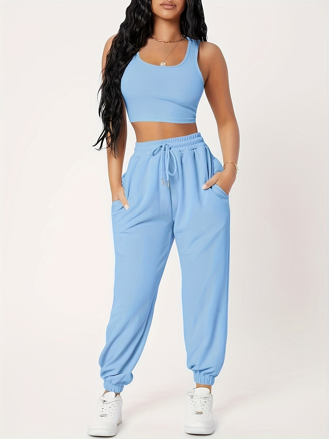 Conjunto casual de cintura alta - Moodress